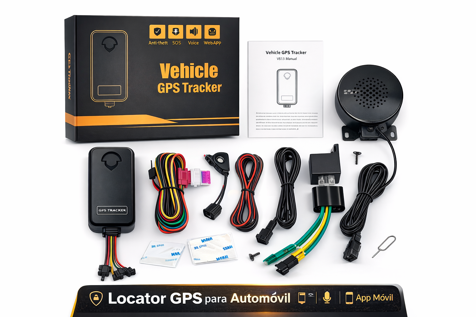 Rastreador GPS Inteligente con Seguimiento en Tiempo Real, Reproducción de Historial de Ruta, para Automóvil y Motocicleta