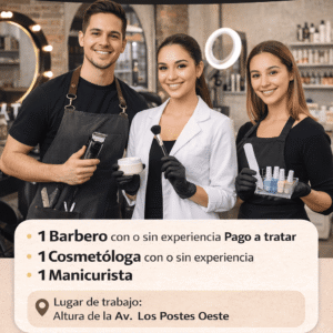 Se necesita personal para salon de belleza con suma de urgencia