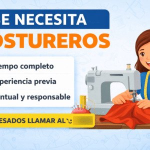 Se solicita costureros(as) con experiencia en confección de prendas