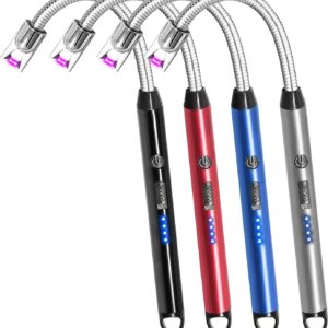 Encendedores Eléctricos Recargables de Arco a Prueba de Viento con Cuello Flexible Largo Giratorio 360°
