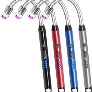 Encendedores Eléctricos Recargables de Arco a Prueba de Viento con Cuello Flexible Largo Giratorio 360°