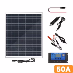 Kit de Paneles Solares para Autocaravanas con Controlador de 50A/60A/70A, Salida CC 12V