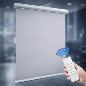 Persianas enrollables motorizadas, resistentes al viento, con control remoto eléctrico personalizado, función opaca diurna y nocturna.