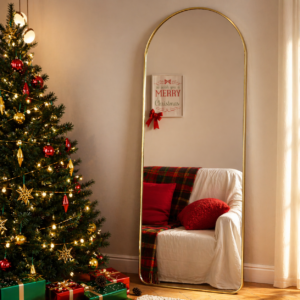 Espejo de pared redondo y/o rectangulo biselado elegante para decoración de baño con estilo