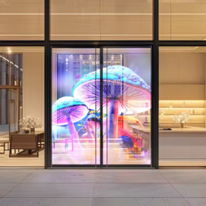 Pantalla LED holográfica transparente flexible de alta definición P6.25mm, una pantalla LED flexible y fácil de instalar.